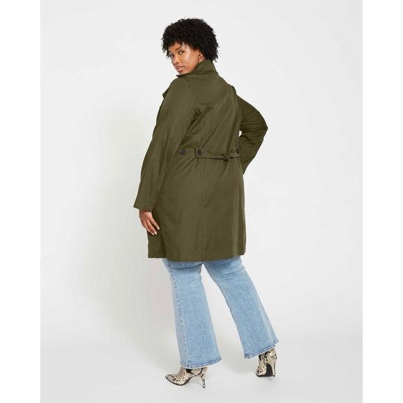 Universal Standard Dark Camo Green Trench Coat - Picture 2 of 6